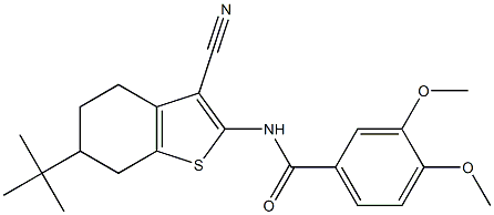 N-(6-tert-butyl-3-cyano-4,5,6,7-tetrahydro-1-benzothiophen-2-yl)-3,4-dimethoxybenzamide Structure