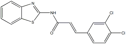 (E)-N-(1,3-benzothiazol-2-yl)-3-(3,4-dichlorophenyl)prop-2-enamide 结构式