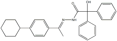 N-[(E)-1-(4-cyclohexylphenyl)ethylideneamino]-2-hydroxy-2,2-diphenylacetamide Structure