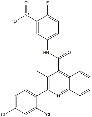 2-(2,4-dichlorophenyl)-N-(4-fluoro-3-nitrophenyl)-3-methylquinoline-4-carboxamide Struktur