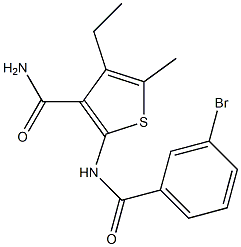 2-[(3-bromobenzoyl)amino]-4-ethyl-5-methylthiophene-3-carboxamide Structure