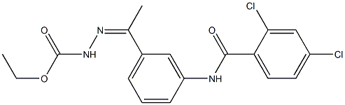 ethyl N-[(Z)-1-[3-[(2,4-dichlorobenzoyl)amino]phenyl]ethylideneamino]carbamate Structure