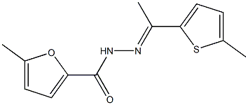 5-methyl-N-[(E)-1-(5-methylthiophen-2-yl)ethylideneamino]furan-2-carboxamide Struktur