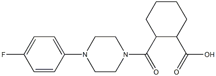 2-[4-(4-fluorophenyl)piperazine-1-carbonyl]cyclohexane-1-carboxylic acid 化学構造式