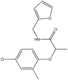 2-(4-chloro-2-methylphenoxy)-N-(furan-2-ylmethyl)propanamide 化学構造式