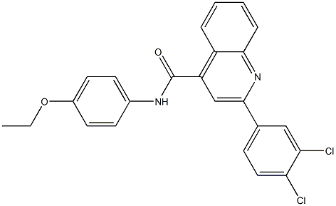 2-(3,4-dichlorophenyl)-N-(4-ethoxyphenyl)quinoline-4-carboxamide 化学構造式