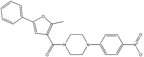 (2-methyl-5-phenylfuran-3-yl)-[4-(4-nitrophenyl)piperazin-1-yl]methanone Struktur
