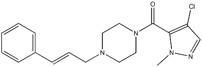 (4-chloro-2-methylpyrazol-3-yl)-[4-[(E)-3-phenylprop-2-enyl]piperazin-1-yl]methanone Structure