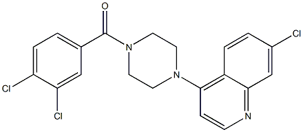 [4-(7-chloroquinolin-4-yl)piperazin-1-yl]-(3,4-dichlorophenyl)methanone Struktur