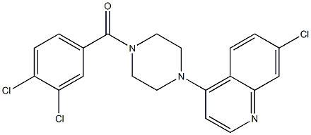 [4-(7-chloroquinolin-4-yl)piperazin-1-yl]-(3,4-dichlorophenyl)methanone Structure