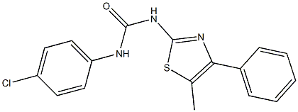 1-(4-chlorophenyl)-3-(5-methyl-4-phenyl-1,3-thiazol-2-yl)urea,,结构式