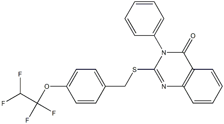 3-phenyl-2-[[4-(1,1,2,2-tetrafluoroethoxy)phenyl]methylsulfanyl]quinazolin-4-one Struktur