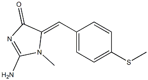 (5Z)-2-amino-1-methyl-5-[(4-methylsulfanylphenyl)methylidene]imidazol-4-one,,结构式