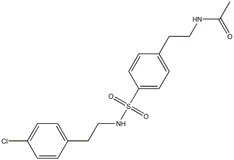 N-[2-[4-[2-(4-chlorophenyl)ethylsulfamoyl]phenyl]ethyl]acetamide 化学構造式