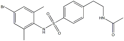 N-[2-[4-[(4-bromo-2,6-dimethylphenyl)sulfamoyl]phenyl]ethyl]acetamide 化学構造式