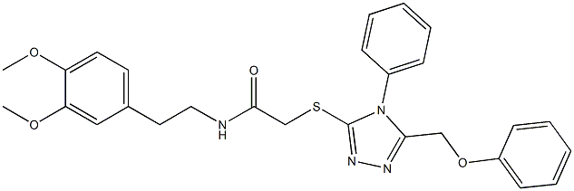 N-[2-(3,4-dimethoxyphenyl)ethyl]-2-[[5-(phenoxymethyl)-4-phenyl-1,2,4-triazol-3-yl]sulfanyl]acetamide Struktur