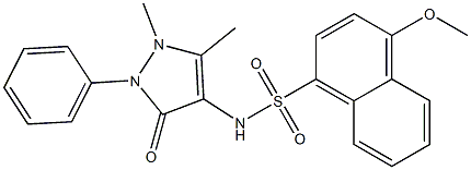 N-(1,5-dimethyl-3-oxo-2-phenylpyrazol-4-yl)-4-methoxynaphthalene-1-sulfonamide 化学構造式