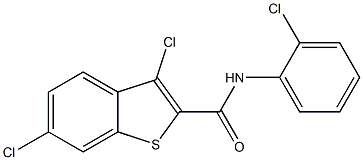 3,6-dichloro-N-(2-chlorophenyl)-1-benzothiophene-2-carboxamide 化学構造式