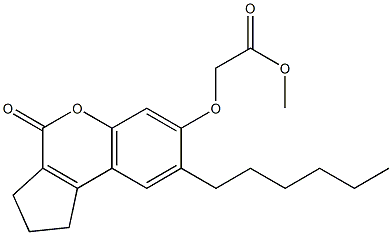 methyl 2-[(8-hexyl-4-oxo-2,3-dihydro-1H-cyclopenta[c]chromen-7-yl)oxy]acetate Structure