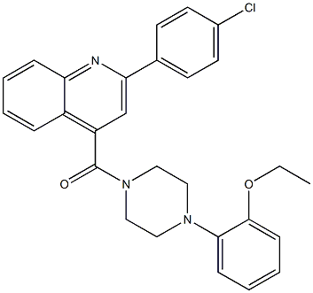 [2-(4-chlorophenyl)quinolin-4-yl]-[4-(2-ethoxyphenyl)piperazin-1-yl]methanone 结构式