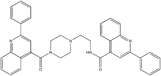 2-phenyl-N-[2-[4-(2-phenylquinoline-4-carbonyl)piperazin-1-yl]ethyl]quinoline-4-carboxamide Struktur