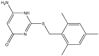 6-amino-2-[(2,4,6-trimethylphenyl)methylsulfanyl]-1H-pyrimidin-4-one 化学構造式