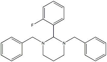 1,3-dibenzyl-2-(2-fluorophenyl)-1,3-diazinane 化学構造式