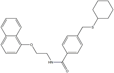 4-(cyclohexylsulfanylmethyl)-N-(2-naphthalen-1-yloxyethyl)benzamide Structure