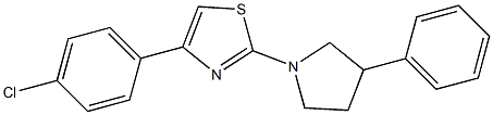 4-(4-chlorophenyl)-2-(3-phenylpyrrolidin-1-yl)-1,3-thiazole 化学構造式