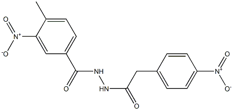 4-methyl-3-nitro-N'-[2-(4-nitrophenyl)acetyl]benzohydrazide Struktur