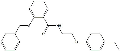 2-benzylsulfanyl-N-[2-(4-ethylphenoxy)ethyl]benzamide,,结构式