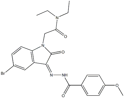 N-[(Z)-[5-bromo-1-[2-(diethylamino)-2-oxoethyl]-2-oxoindol-3-ylidene]amino]-4-methoxybenzamide|