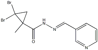 2,2-dibromo-1-methyl-N-[(E)-pyridin-3-ylmethylideneamino]cyclopropane-1-carboxamide 化学構造式
