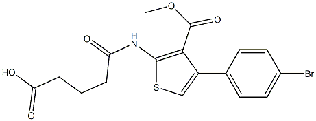 5-[[4-(4-bromophenyl)-3-methoxycarbonylthiophen-2-yl]amino]-5-oxopentanoic acid 化学構造式