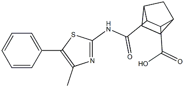 2-[(4-methyl-5-phenyl-1,3-thiazol-2-yl)carbamoyl]bicyclo[2.2.1]heptane-3-carboxylic acid 化学構造式