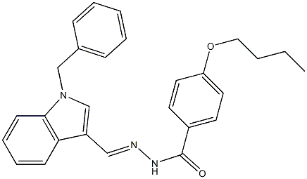 N-[(E)-(1-benzylindol-3-yl)methylideneamino]-4-butoxybenzamide 化学構造式