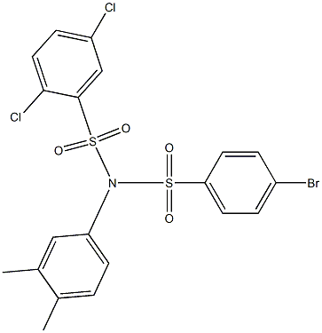 N-(4-bromophenyl)sulfonyl-2,5-dichloro-N-(3,4-dimethylphenyl)benzenesulfonamide,,结构式