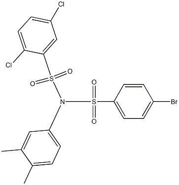 N-(4-bromophenyl)sulfonyl-2,5-dichloro-N-(3,4-dimethylphenyl)benzenesulfonamide Struktur