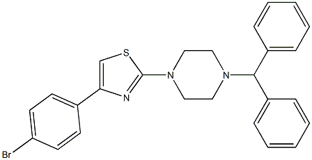 2-(4-benzhydrylpiperazin-1-yl)-4-(4-bromophenyl)-1,3-thiazole Struktur