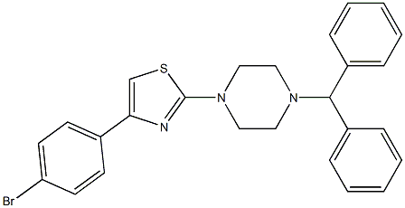 2-(4-benzhydrylpiperazin-1-yl)-4-(4-bromophenyl)-1,3-thiazole Structure