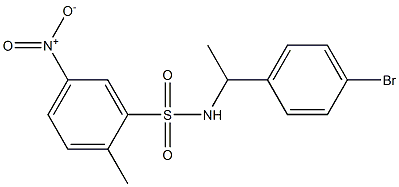 N-[1-(4-bromophenyl)ethyl]-2-methyl-5-nitrobenzenesulfonamide 化学構造式