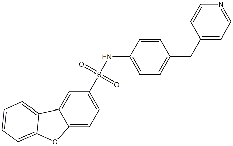 N-[4-(pyridin-4-ylmethyl)phenyl]dibenzofuran-2-sulfonamide Struktur