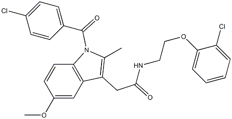 2-[1-(4-chlorobenzoyl)-5-methoxy-2-methylindol-3-yl]-N-[2-(2-chlorophenoxy)ethyl]acetamide Structure