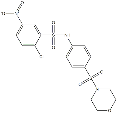 2-chloro-N-(4-morpholin-4-ylsulfonylphenyl)-5-nitrobenzenesulfonamide Struktur