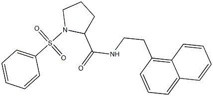 1-(benzenesulfonyl)-N-(2-naphthalen-1-ylethyl)pyrrolidine-2-carboxamide Structure