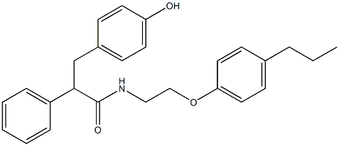 3-(4-hydroxyphenyl)-2-phenyl-N-[2-(4-propylphenoxy)ethyl]propanamide Structure