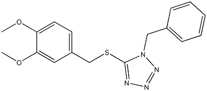 1-benzyl-5-[(3,4-dimethoxyphenyl)methylsulfanyl]tetrazole Structure