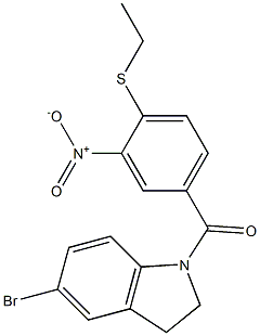 (5-bromo-2,3-dihydroindol-1-yl)-(4-ethylsulfanyl-3-nitrophenyl)methanone Struktur