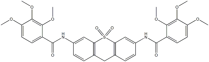 N-[10,10-dioxo-6-[(2,3,4-trimethoxybenzoyl)amino]-9H-thioxanthen-3-yl]-2,3,4-trimethoxybenzamide 化学構造式