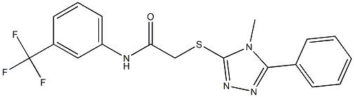 2-[(4-methyl-5-phenyl-1,2,4-triazol-3-yl)sulfanyl]-N-[3-(trifluoromethyl)phenyl]acetamide 化学構造式